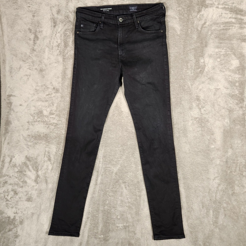 AG Adriano Goldschmied Farrah Skinny Jeans Womens 30R Black Excellent High Rise